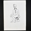 SYLVIO PINTO (1918-1997)<br />Palhaço desequilibrando no banquinho.<br />MED: 21 X 16