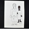 SYLVIO PINTO (1918-1997)<br />Moça com boneca e negrinha.<br />MED: 21 X 16