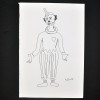 SYLVIO PINTO (1918-1997)<br />Palhaço de mãos vazias e coração pintado no peito.<br />MED: 23 X 16