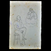 SYLVIO PINTO (1918-1997)<br />Homem em prece, visão de N. Sra. e o Menino<br />MED: 28 X 18