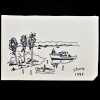 SYLVIO PINTO (1918-1997)<br />Paisagem e barcos, 1996.<br />MED: 11 X 16