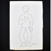 SYLVIO PINTO (1918-1997)<br />Homem com a mão direita ao peito.<br />MED: 23 X 16