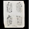 SYLVIO PINTO (1918-1997)<br />Quatro composições cubistas.<br />grafite.<br />MED: 16 X 21