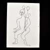 SYLVIO PINTO (1918-1997)<br />Palhaço com três balões.<br />MED: 21 X 16