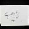 SYLVIO PINTO (1918-1997)<br />Três embarcações em perspectiva.<br />MED: 16 X 23