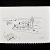 SYLVIO PINTO (1918-1997)<br />Ancoradouro em deck de madeira, paisagem lacustre<br />MED: 15 X 21
