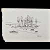 SYLVIO PINTO (1918-1997)<br />Canoeiro e ciprestes<br />MED: 16 X 23