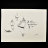 SYLVIO PINTO (1918-1997)<br />Cinco embarcações estilizadas<br />MED: 16 X 22