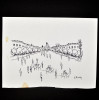 SYLVIO PINTO (1918-1997)<br />Alameda com ciclistas e pedestres<br />MED: 16 X 21