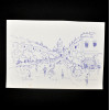 SYLVIO PINTO (1918-1997)<br />Boulevard Parisiense<br />Caneta esferográfica.<br />MED: 15 X 21