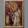 <p>ESCOLA CATAL&Atilde; - S&eacute;culo XVIII - SAN RAM&Oacute;N NONATO (N&Atilde;O- NATO) &Oacute;leo sobre tela Medidas: 147 x 102 cm.; na moldura: 170 x 124 cm. Obra com tratamento de conserva&ccedil;&atilde;o e restauro. ICONOGRAFIA: Em trajes de Merced&aacute;rio, ele aguarda de joelhos a transmiss&atilde;o dos estigmas pelo Cristo, descido da cruz e rodeado dos instrumentos de mart&iacute;rio. DA TRADI&Ccedil;&Atilde;O: O her&oacute;ico redentor dos cativos San Ram&oacute;n, conhecido pelo nome de N&atilde;o-Nato ou n&atilde;o nascido, porque nasceu um dia ap&oacute;s a morte de sua m&atilde;e, era natural de Portell, no principado da Catalunha. No noa 1.224, ingressou na Ordem de Nossa Senhora das Merc&ecirc;s, fundada por seu amigo Pedro Nolasco, que tamb&eacute;m tornou-se santo. A Ordem tinha como principal finalidade libertar crist&atilde;os que ca&iacute;am nas m&atilde;os dos mouros e eram por eles feitos escravos. Nessa miss&atilde;o, dedicou-se de cora&ccedil;&atilde;o e alma. Muitas foram as pessoas convertidas por ele, o que despertou a ira dos magistrados mu&ccedil;ulmanos, os quais mandaram que lhe perfurassem a boca e colocassem cadeados, para que Raimundo nunca mais pudesse falar e pregar a doutrina de Cristo. Ram&oacute;n sofreu durante oito meses essa tortura at&eacute; ser libertado, mas com a sa&uacute;de abalada. Quando chegou &agrave; p&aacute;tria, na Catalunha, em 1239, logo foi nomeado cardeal pelo papa Greg&oacute;rio IX, que o chamou para ser seu conselheiro em Roma. Empreendeu a viagem no ano seguinte, mas n&atilde;o conseguiu conclu&iacute;-la. Pr&oacute;ximo de Barcelona, na cidade de Cardona, j&aacute; com a sa&uacute;de debilitada pelos sofrimentos do cativeiro, RAM&Oacute;N MONATO foi acometido de forte febre e acabou morrendo, em 31 de agosto de 1240, quando tinha, apenas, quarenta anos de idade. ALGUMAS OBRAS EM MUSEUS DE REFER&Ecirc;NCIA: San Ram&oacute;n Nonato coronado por Cristo ,Diego Gonz&aacute;lez de la Vega&nbsp;&nbsp;(1628-1697)&nbsp;; &nbsp; Carcereiros isl&acirc;micos p&otilde;em um cadeado na boca de S&atilde;o Ramimundo Nonato para que n&atilde;o prossiga pregando. Vicente Carducho (1576 - 1638), Museo del Prado</p>
