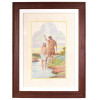 <p>ARNALDO MECOZZI (1876-1932) o Batismo de Cristo, por S&atilde;o Jo&atilde;o Batista Desenho aquarelado Ass. Inf. Dir. Datado: 1922 Medidas: 40 x 24 cm. Com moldura: 67 x 51 cm. Arnaldo Meozzi, o Mestre dos Afrescos: Uma Jornada Art&iacute;stica de F&eacute; e Renova&ccedil;&atilde;o Renomado affreschista de linguagem acad&ecirc;mica, deixou um legado marcante na arte sacra, conectando-se &agrave; tradi&ccedil;&atilde;o decorativa romana. Nascido em 1876, sua trajet&oacute;ria art&iacute;stica foi marcada por uma profunda liga&ccedil;&atilde;o com o purismo tardio, refletindo-se em obras que transcendem o tempo. Estudou na Regia Accademia di Belli Arti em Roma, aprimorando-se na restaura&ccedil;&atilde;o nos escrit&oacute;rios do Vaticano e deixando sua marca na decora&ccedil;&atilde;o e restaura&ccedil;&atilde;o de obras ic&ocirc;nicas, como as do Pal&aacute;cio Castelgandolfo. Sua mudan&ccedil;a para o Brasil em 1912 marcou o in&iacute;cio de uma fase brilhante em sua carreira, onde sua arte ganhou destaque e rever&ecirc;ncia. Meozzi foi requisitado para pintar ao ar livre em diversas igrejas, incluindo a Catedral de Nossa Senhora do Desterro em Jundia&iacute;, um testemunho de sua habilidade singular em revitalizar espa&ccedil;os sagrados com sua arte inspirada. Seu legado art&iacute;stico se estende por joias e templos, como os altares laterais da Igreja da Consola&ccedil;&atilde;o e o Santu&aacute;rio do Sagrado Cora&ccedil;&atilde;o de Maria, onde suas obras transcendem o tempo, imortalizando cenas b&iacute;blicas e narrativas sagradas. A riqueza de detalhes e a profundidade de sua arte refletem n&atilde;o apenas habilidade t&eacute;cnica, mas tamb&eacute;m uma profunda devo&ccedil;&atilde;o &agrave; arte como meio de revitalizar a hagiografia em um contexto de mudan&ccedil;a e desafios. Arnaldo Meozzi faleceu em 1932, em plena atividade art&iacute;stica, deixando um legado de f&eacute; e renova&ccedil;&atilde;o que perdura at&eacute; os dias atuais, marcando-o como um dos grandes mestres dos afrescos e um guardi&atilde;o da arte sacra no Brasil. Manchete de Alto Impacto: Arnaldo Meozzi: A Arte Sacra Renovada e Imortalizada pelos Afrescos de um Mestre Vision&aacute;rio</p>
