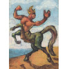 <p>Eugênio Proença Sigaud ASSISTA O VIDEO O Centauro Nesso, episódio da Divina Comédia. Encáustica mineral sobre Eucatex. Assinado e datado 1977 Medidas: 24 x 18 cm. Com moldura: 45 x 39 cm.Sobre Sigaud O comunista e ateu foi que pintou uma catedral Os templos, sempre abertos ao publico, de certa forma, não tem dono, nem valor daquilo que não se pode vender, apenas ser contemplado. A igreja católica é por vezes criticada, devido ao não entendimento, de seus magnânimos templos, na verdade são hoje o único acesso popular à arte dos séculos. Uma espécie de museus abertos ao publico mostrando o que de melhor o homem pode criar em arte e custeada a preservação por ela própria. É um conjunto de edificações, que exaltam o melhor da humanidade para a posteridade. Exemplo disso é Michelangelo, Davinci e agora Sigaud, contraditoriamente um comunista e ateu foi quem pintou a catedral. Nacionalista, influenciado pelo muralismo mexicano, usa a dramaticidade do expressionismo, reforçado de ângulos que ostensivamente deformam os personagens, para pintar e exaltar uma categoria que se arrisca muito e recebe pouco - os trabalhadores da construção civil. “Sempre exaltei o operário anônimo, sempre denunciei a vida massacrada pelo sistema. Sempre tive consciência da função social da arte.” Contraditoriamente um comunista e ateu foi quem pintou a catedral. Em 1954 chega à cidade o pintor Eugênio de Proença Sigaud, a convite de seu irmão Geraldo Sigaud, bispo anticomunista e conservador sendo um dos fundadores da TLP, Tradição, Família e Propriedade. Sigaud contou a historia da primeira metade do século XX, misturando o sagrado e o profano, no interior da nave, as paredes laterais do transepto e a cúpula, aproximadamente 600 m², utilizando como modelos, pessoas da comunidade local de Jacarezinho. Nascido no século XIX, em 1899, Sigaud estudou em Belo Horizonte onde forma em engenharia agronômica e, na Escola Nacional de Belas Artes, na cidade do Rio de Janeiro, então Capital Federal, forma-se arquiteto e pintor. A partir de 1924, passou a figurar no Salão Nacional de Belas Artes, nele obtendo as medalhas de bronze e prata, participou do 38.º Salão Nacional de Belas Artes, organizado em 1931 pelo urbanista Lúcio Costa, conhecido como Salão Revolucionário, da Divisão Moderna em 1942 e, integrou o chamado Núcleo Bernardelli. Foi um dos artistas brasileiros selecionados para a 1.ª Bienal Internacional de São Paulo, no Pavilhão do Trianon e dos Salões Nacionais de Arte Moderna, entre 1952 e 1967. No salão do Riverside Museum em 1939, na cidade de Nova Iorque, obteve menção honrosa expondo a obra Êxodo de Escravos. Tido como uma espécie de seu contemporâneo Rivera do Brasil, a Galeria da Universidad Obrera, no Mexico, possui em seu acervo a tela intitulada “A Obra”. Apesar de se auto denominar como ateu, é também o autor dos vitrais da Igreja dos Mártires São Gonçalo Garcia e São Jorge, no Campo de Santana, Rio de Janeiro. Sua ultima exposição foi em 1976, ano que uma embolia cerebral lhe ceifou a vida. Seu corpo foi encomendado por seu irmão, o bispo Dom Geraldo de Proença Sigaud.</p> <p>Eugênio Proença Sigaud ASSISTA O VIDEO O Centauro Nesso, episódio da Divina Comédia. Encáustica mineral sobre Eucatex. Assinado e datado 1977 Medidas: 24 x 18 cm. Com moldura: 45 x 39 cm.Sobre Sigaud O comunista e ateu foi que pintou uma catedral Os templos, sempre abertos ao publico, de certa forma, não tem dono, nem valor daquilo que não se pode vender, apenas ser contemplado. A igreja católica é por vezes criticada, devido ao não entendimento, de seus magnânimos templos, na verdade são hoje o único acesso popular à arte dos séculos. Uma espécie de museus abertos ao publico mostrando o que de melhor o homem pode criar em arte e custeada a preservação por ela própria. É um conjunto de edificações, que exaltam o melhor da humanidade para a posteridade. Exemplo disso é Michelangelo, Davinci e agora Sigaud, contraditoriamente um comunista e ateu foi quem pintou a catedral. Nacionalista, influenciado pelo muralismo mexicano, usa a dramaticidade do expressionismo, reforçado de ângulos que ostensivamente deformam os personagens, para pintar e exaltar uma categoria que se arrisca muito e recebe pouco - os trabalhadores da construção civil. “Sempre exaltei o operário anônimo, sempre denunciei a vida massacrada pelo sistema. Sempre tive consciência da função social da arte.” Contraditoriamente um comunista e ateu foi quem pintou a catedral. Em 1954 chega à cidade o pintor Eugênio de Proença Sigaud, a convite de seu irmão Geraldo Sigaud, bispo anticomunista e conservador sendo um dos fundadores da TLP, Tradição, Família e Propriedade. Sigaud contou a historia da primeira metade do século XX, misturando o sagrado e o profano, no interior da nave, as paredes laterais do transepto e a cúpula, aproximadamente 600 m², utilizando como modelos, pessoas da comunidade local de Jacarezinho. Nascido no século XIX, em 1899, Sigaud estudou em Belo Horizonte onde forma em engenharia agronômica e, na Escola Nacional de Belas Artes, na cidade do Rio de Janeiro, então Capital Federal, forma-se arquiteto e pintor. A partir de 1924, passou a figurar no Salão Nacional de Belas Artes, nele obtendo as medalhas de bronze e prata, participou do 38.º Salão Nacional de Belas Artes, organizado em 1931 pelo urbanista Lúcio Costa, conhecido como Salão Revolucionário, da Divisão Moderna em 1942 e, integrou o chamado Núcleo Bernardelli. Foi um dos artistas brasileiros selecionados para a 1.ª Bienal Internacional de São Paulo, no Pavilhão do Trianon e dos Salões Nacionais de Arte Moderna, entre 1952 e 1967. No salão do Riverside Museum em 1939, na cidade de Nova Iorque, obteve menção honrosa expondo a obra Êxodo de Escravos. Tido como uma espécie de seu contemporâneo Rivera do Brasil, a Galeria da Universidad Obrera, no Mexico, possui em seu acervo a tela intitulada “A Obra”. Apesar de se auto denominar como ateu, é também o autor dos vitrais da Igreja dos Mártires São Gonçalo Garcia e São Jorge, no Campo de Santana, Rio de Janeiro. Sua ultima exposição foi em 1976, ano que uma embolia cerebral lhe ceifou a vida. Seu corpo foi encomendado por seu irmão, o bispo Dom Geraldo de Proença Sigaud.</p>