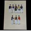 <p>JOS&Eacute; WASTH RODRIGUES (S&atilde;o Paulo, 1891 - Rio de Janeiro, 1957) 32x23 cm. Aquareladas &agrave; m&atilde;o ESTAMPA N. 25 &mdash; Bahia, 1800: Official de Cacadores; Soldado de Ca&ccedil;adores. ESTAMPA N. 26 &mdash; Bahia, 1800: Regimento de Linha: Official; Idem: Soldado; Idem: Porta Machado; Idem: Tambor; Idem: Musico. Uniformes do Exercito Brasileiro (1730-1922) Impresso em Paris, ano 1922:A. FERROUD. -F. FERROUD, Succ. 127, Boulevard Saint German, 127. Um exaustivo e valoroso trabalho consagrado como um dos maiores cl&aacute;ssicos relacionados ao tema. Rar&iacute;ssima obra da qual foram editadas apenas 500 unidades e aquareladas &agrave; m&atilde;o. A Cole&ccedil;&atilde;o Iconogr&aacute;fica Uniformes Militares comp&otilde;e o Arquivo Hist&oacute;rico do Museu Hist&oacute;rico Nacional. O pintor Jos&eacute; Wasth Rodrigues foi um grande historiador e estudioso da arquitetura colonial no Brasil. Seus estudos do in&iacute;cio do s&eacute;culo 20 foram incorporados ao livro &ldquo;Document&aacute;rio Arquitet&ocirc;nico&rdquo;, no qual o autor se dedica &agrave; complexidade do patrim&ocirc;nio nacional. Publicado pela primeira vez em 1940, o estudo re&uacute;ne uma s&eacute;rie de elementos que podem ser vistos tamb&eacute;m nas obras do acervo do Museu do Ipiranga.</p>
