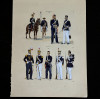 <p>JOS&Eacute; WASTH RODRIGUES (S&atilde;o Paulo, 1891 - Rio de Janeiro, 1957) 32x23 cm. Aquareladas &agrave; m&atilde;o ESTAMPA N. 71 &mdash; 4&deg; REGIMENTO DE CAVALLARIA - 1852: Capit&atilde;o em grande uniforme a cavallo; Soldado em pequeno uniforme; Tenente-Coronel, idem; Cabo, idem. ESTAMPA N. 72 &mdash; 1&ordm; BATALH&Atilde;O DE FUSILEIROS &mdash; 1852: Capit&atilde;o, grande uniforme; Alferes, idem; Alferes, pequeno uniforme; Anspessada, grande uniforme; Soldado, pequeno uniforme. Impresso em Paris, ano 1922:A. FERROUD. - F. FERROUD, Succ. 127, Boulevard Saint German, 127. Um exaustivo e valoroso trabalho consagrado como um dos maiores cl&aacute;ssicos relacionados ao tema. Rar&iacute;ssima obra da qual foram editadas apenas 500 unidades e aquareladas &agrave; m&atilde;o. A Cole&ccedil;&atilde;o Iconogr&aacute;fica Uniformes Militares comp&otilde;e o Arquivo Hist&oacute;rico do Museu Hist&oacute;rico Nacional. O pintor Jos&eacute; Wasth Rodrigues foi um grande historiador e estudioso da arquitetura colonial no Brasil. Seus estudos do in&iacute;cio do s&eacute;culo 20 foram incorporados ao livro &ldquo;Document&aacute;rio Arquitet&ocirc;nico&rdquo;, no qual o autor se dedica &agrave; complexidade do patrim&ocirc;nio nacional. Publicado pela primeira vez em 1940, o estudo re&uacute;ne uma s&eacute;rie de elementos que podem ser vistos tamb&eacute;m nas obras do acervo do Museu do Ipiranga.</p>