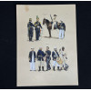 <p>JOS&Eacute; WASTH RODRIGUES (S&atilde;o Paulo, 1891 - Rio de Janeiro, 1957) 32x23 cm. Aquareladas &agrave; m&atilde;o ESTAMPA N. 113 &mdash;CA&Ccedil;ADORES A CAVALLO &mdash; 1866: Coronel, segundo uniforme; Capit&atilde;o, primeiro; Pra&ccedil;a de pret, segundo; Idem, primeiro. ESTAMPA N. 114 &mdash;INFANTARIA &mdash; 1866 a 1871: Coronel, pequeno uniforme; Capit&atilde;o, idem; Alferes, idem; Tambor, idem; Anspessada, idem. Impresso em Paris, ano 1922:A. FERROUD. - F. FERROUD, Succ. 127, Boulevard Saint German, 127. Um exaustivo e valoroso trabalho consagrado como um dos maiores cl&aacute;ssicos relacionados ao tema. Rar&iacute;ssima obra da qual foram editadas apenas 500 unidades e aquareladas &agrave; m&atilde;o. A Cole&ccedil;&atilde;o Iconogr&aacute;fica Uniformes Militares comp&otilde;e o Arquivo Hist&oacute;rico do Museu Hist&oacute;rico Nacional. O pintor Jos&eacute; Wasth Rodrigues foi um grande historiador e estudioso da arquitetura colonial no Brasil. Seus estudos do in&iacute;cio do s&eacute;culo 20 foram incorporados ao livro &ldquo;Document&aacute;rio Arquitet&ocirc;nico&rdquo;, no qual o autor se dedica &agrave; complexidade do patrim&ocirc;nio nacional. Publicado pela primeira vez em 1940, o estudo re&uacute;ne uma s&eacute;rie de elementos que podem ser vistos tamb&eacute;m nas obras do acervo do Museu do Ipiranga.</p>