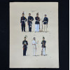 <p>JOS&Eacute; WASTH RODRIGUES (S&atilde;o Paulo, 1891 - Rio de Janeiro, 1957) 32x23 cm. Aquareladas &agrave; m&atilde;o ESTAMPA N. 121 &mdash; INFANTARIA PESADA - 1871: a) Alferes, grande uniforme; b) Idem, pequeno; c) Soldado, grande; d) Idem, pequeno. ESTAMPA N. 122 &mdash; INFANTARIA LIGEIRA: Ca&ccedil;adores &mdash; 1871: a) Tenente em grande gala; b) Tenente-Coronel, farda de ver&atilde;o; c) Soldado, grande gala; Impresso em Paris, ano 1922:A. FERROUD. - F. FERROUD, Succ. 127, Boulevard Saint German, 127. Um exaustivo e valoroso trabalho consagrado como um dos maiores cl&aacute;ssicos relacionados ao tema. Rar&iacute;ssima obra da qual foram editadas apenas 500 unidades e aquareladas &agrave; m&atilde;o. A Cole&ccedil;&atilde;o Iconogr&aacute;fica Uniformes Militares comp&otilde;e o Arquivo Hist&oacute;rico do Museu Hist&oacute;rico Nacional. O pintor Jos&eacute; Wasth Rodrigues foi um grande historiador e estudioso da arquitetura colonial no Brasil. Seus estudos do in&iacute;cio do s&eacute;culo 20 foram incorporados ao livro &ldquo;Document&aacute;rio Arquitet&ocirc;nico&rdquo;, no qual o autor se dedica &agrave; complexidade do patrim&ocirc;nio nacional. Publicado pela primeira vez em 1940, o estudo re&uacute;ne uma s&eacute;rie de elementos que podem ser vistos tamb&eacute;m nas obras do acervo do Museu do Ipiranga.</p>