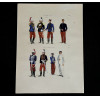 <p>JOS&Eacute; WASTH RODRIGUES (S&atilde;o Paulo, 1891 - Rio de Janeiro, 1957) 32x23 cm. Aquareladas &agrave; m&atilde;o ESTAMPA N. 179 &mdash; CAVALLARIA E ARTILHARIA DE CAMPANHA &mdash; 1903: Capit&atilde;o de Cavalaria, primeiro uniforme; Tenente de Artilharia, idem; Idem de Cavallaria, terceiro uniforme; Official de Artilharia, segundo. ESTAMPA N. 180 &mdash;CAVALLARIA E ARTILHARIA &mdash; 1903: Soldado de Cavallaria, grande gala; Cabo de Artilharia, idem; Soldado de Cavallaria, segundo uniforme; Anspessada de Artilharia, idem. Impresso em Paris, ano 1922: A. FERROUD. - F. FERROUD, Succ. 127, Boulevard Saint German, 127. Um exaustivo e valoroso trabalho consagrado como um dos maiores cl&aacute;ssicos relacionados ao tema. Rar&iacute;ssima obra da qual foram editadas apenas 500 unidades e aquareladas &agrave; m&atilde;o. A Cole&ccedil;&atilde;o Iconogr&aacute;fica Uniformes Militares comp&otilde;e o Arquivo Hist&oacute;rico do Museu Hist&oacute;rico Nacional. O pintor Jos&eacute; Wasth Rodrigues foi um grande historiador e estudioso da arquitetura colonial no Brasil. Seus estudos do in&iacute;cio do s&eacute;culo 20 foram incorporados ao livro &ldquo;Document&aacute;rio Arquitet&ocirc;nico&rdquo;, no qual o autor se dedica &agrave; complexidade do patrim&ocirc;nio nacional. Publicado pela primeira vez em 1940, o estudo re&uacute;ne uma s&eacute;rie de elementos que podem ser vistos tamb&eacute;m nas obras do acervo do Museu do Ipiranga.</p>
