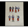 <p>JOS&Eacute; WASTH RODRIGUES (S&atilde;o Paulo, 1891 - Rio de Janeiro, 1957) 32x23 cm. Aquareladas &agrave; m&atilde;o ESTAMPA N. 183 &mdash; INFANTARIA - 1903: a) Soldado, primeiro uniforme; b) Idem, segundo; c) Idem: d) Tambor, primeiro. ESTAMPA N. 184 &mdash; 1904: a) Corneta de Infantaria, grande gala; b) Clarim de Cavallaria, idem; c) Musico de Infantaria, idem. Impresso em Paris, ano 1922: A. FERROUD. - F. FERROUD, Succ. 127, Boulevard Saint German, 127. Um exaustivo e valoroso trabalho consagrado como um dos maiores cl&aacute;ssicos relacionados ao tema. Rar&iacute;ssima obra da qual foram editadas apenas 500 unidades e aquareladas &agrave; m&atilde;o. A Cole&ccedil;&atilde;o Iconogr&aacute;fica Uniformes Militares comp&otilde;e o Arquivo Hist&oacute;rico do Museu Hist&oacute;rico Nacional. O pintor Jos&eacute; Wasth Rodrigues foi um grande historiador e estudioso da arquitetura colonial no Brasil. Seus estudos do in&iacute;cio do s&eacute;culo 20 foram incorporados ao livro &ldquo;Document&aacute;rio Arquitet&ocirc;nico&rdquo;, no qual o autor se dedica &agrave; complexidade do patrim&ocirc;nio nacional. Publicado pela primeira vez em 1940, o estudo re&uacute;ne uma s&eacute;rie de elementos que podem ser vistos tamb&eacute;m nas obras do acervo do Museu do Ipiranga.</p>