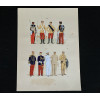 <p>JOS&Eacute; WASTH RODRIGUES (S&atilde;o Paulo, 1891 - Rio de Janeiro, 1957) 32x23 cm. Aquareladas &agrave; m&atilde;o ESTAMPA N. 187 &mdash; MANOBRAS DE 1907: a) Soldado de Infantaria com o equipamento em experiencia; b) Cabo de Cavallaria; c) Tenente de Infantaria; d) Soldado de Infantaria, equipado. ESTAMPA N. 188 &mdash; ESTADO MAIOR GENERAL - 1908: a) Marechal, uniforme de revista; b) General de Brigada, segundo uniforme; c) General de Divis&atilde;o, uniforme branco; d) General de Brigada, farda de flanella kaki; c) General de Divis&atilde;o, farda de brim kaki, de campanha. Impresso em Paris, ano 1922: A. FERROUD. - F. FERROUD, Succ. 127, Boulevard Saint German, 127. Um exaustivo e valoroso trabalho consagrado como um dos maiores cl&aacute;ssicos relacionados ao tema. Rar&iacute;ssima obra da qual foram editadas apenas 500 unidades e aquareladas &agrave; m&atilde;o. A Cole&ccedil;&atilde;o Iconogr&aacute;fica Uniformes Militares comp&otilde;e o Arquivo Hist&oacute;rico do Museu Hist&oacute;rico Nacional. O pintor Jos&eacute; Wasth Rodrigues foi um grande historiador e estudioso da arquitetura colonial no Brasil. Seus estudos do in&iacute;cio do s&eacute;culo 20 foram incorporados ao livro &ldquo;Document&aacute;rio Arquitet&ocirc;nico&rdquo;, no qual o autor se dedica &agrave; complexidade do patrim&ocirc;nio nacional. Publicado pela primeira vez em 1940, o estudo re&uacute;ne uma s&eacute;rie de elementos que podem ser vistos tamb&eacute;m nas obras do acervo do Museu do Ipiranga.</p>