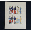 <p>JOS&Eacute; WASTH RODRIGUES (S&atilde;o Paulo, 1891 - Rio de Janeiro, 1957) 32x23 cm. Aquareladas &agrave; m&atilde;o ESTAMPA N. 191 &mdash; INFANTARIA E ARTILHARIA &mdash; 1908: Soldado de Infantaria, grande gala; Tambor de Artilharia de Posi&ccedil;&atilde;o, idem; Soldado de Infantaria com equipamento antigo; Idem com uniforme de servi&ccedil;o interno (brim mescla). ESTAMPA N. 192 &mdash; CAVALLARIA, ENGENHARIA E ARTILHARIA - 1908: Soldado de Cavallaria, grande gala; Forriel de Engenharia, idem; Soldado de Artilharia de Campanha, idem; Idem de uniforme de brim kaki; Idem de Cavallaria com o mesmo uniforme. Impresso em Paris, ano 1922: A. FERROUD. - F. FERROUD, Succ. 127, Boulevard Saint German, 127. Um exaustivo e valoroso trabalho consagrado como um dos maiores cl&aacute;ssicos relacionados ao tema. Rar&iacute;ssima obra da qual foram editadas apenas 500 unidades e aquareladas &agrave; m&atilde;o. A Cole&ccedil;&atilde;o Iconogr&aacute;fica Uniformes Militares comp&otilde;e o Arquivo Hist&oacute;rico do Museu Hist&oacute;rico Nacional. O pintor Jos&eacute; Wasth Rodrigues foi um grande historiador e estudioso da arquitetura colonial no Brasil. Seus estudos do in&iacute;cio do s&eacute;culo 20 foram incorporados ao livro &ldquo;Document&aacute;rio Arquitet&ocirc;nico&rdquo;, no qual o autor se dedica &agrave; complexidade do patrim&ocirc;nio nacional. Publicado pela primeira vez em 1940, o estudo re&uacute;ne uma s&eacute;rie de elementos que podem ser vistos tamb&eacute;m nas obras do acervo do Museu do Ipiranga.</p>