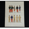<p>JOS&Eacute; WASTH RODRIGUES (S&atilde;o Paulo, 1891 - Rio de Janeiro, 1957) 32x23 cm. Aquareladas &agrave; m&atilde;o ESTAMPA N. 193 &mdash; 1908: Capit&atilde;o Medico, grande gala; Tenente Intendente, idem; Tambor do Collegio Militar, idem; Alferes-Alumno (Escola Militar), idem; Sargento de Infantaria, idem. ESTAMPA N. 194 &mdash; VOLUNTARIOS E TIROS DE GUERRA &mdash; 1908: Voluntarios de Manobras, uniforme de exercicio; Idem, uniforme de passeio; Tiro n. 15; Tiro do Leme (N. 5); Tiro Brasileiro de S. Paulo (N. 2). Impresso em Paris, ano 1922: A. FERROUD. - F. FERROUD, Succ. 127, Boulevard Saint German, 127. Um exaustivo e valoroso trabalho consagrado como um dos maiores cl&aacute;ssicos relacionados ao tema. Rar&iacute;ssima obra da qual foram editadas apenas 500 unidades e aquareladas &agrave; m&atilde;o. A Cole&ccedil;&atilde;o Iconogr&aacute;fica Uniformes Militares comp&otilde;e o Arquivo Hist&oacute;rico do Museu Hist&oacute;rico Nacional. O pintor Jos&eacute; Wasth Rodrigues foi um grande historiador e estudioso da arquitetura colonial no Brasil. Seus estudos do in&iacute;cio do s&eacute;culo 20 foram incorporados ao livro &ldquo;Document&aacute;rio Arquitet&ocirc;nico&rdquo;, no qual o autor se dedica &agrave; complexidade do patrim&ocirc;nio nacional. Publicado pela primeira vez em 1940, o estudo re&uacute;ne uma s&eacute;rie de elementos que podem ser vistos tamb&eacute;m nas obras do acervo do Museu do Ipiranga.</p>