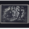 <p>Oswaldo Goeldi Med. 14 x 23 cm. Clicheria, para as ilustra&ccedil;&otilde;es do livro Recorda&ccedil;&otilde;es da Casa dos Mortos de Dostoi&eacute;vski. Embora Goeldi tenha criado as obras originalmente como xilogravuras em madeira, a clicheria met&aacute;lica que reproduzia fielmente o desenho entalhado</p>