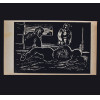<p>Oswaldo Goeldi Med. 14 x 23 cm. Clicheria, para as ilustra&ccedil;&otilde;es do livro Recorda&ccedil;&otilde;es da Casa dos Mortos de Dostoi&eacute;vski. Embora Goeldi tenha criado as obras originalmente como xilogravuras em madeira, a clicheria met&aacute;lica que reproduzia fielmente o desenho entalhado</p>
