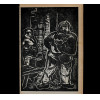 <p>Oswaldo Goeldi Med. 14 x 23 cm. Clicheria, para as ilustra&ccedil;&otilde;es do livro Recorda&ccedil;&otilde;es da Casa dos Mortos de Dostoi&eacute;vski. Embora Goeldi tenha criado as obras originalmente como xilogravuras em madeira, a clicheria met&aacute;lica que reproduzia fielmente o desenho entalhado</p>