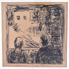 OSWALDO GOELDI (1895-1961)<br />FIGURAS <br />papel original de Goeldi assinado por BEATRIZ REYNAL.<br />15 X 15 / 41 X 31 CM.