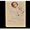 <p>EDGAR WALTER (1917 &ndash; 1994) DESENHO CRAYON DUAS CORES. ANGELA COM BONECA. ESTUDO, DATADO: 1957 MED: MED 30 X 23</p>