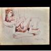 <p>EDGAR WALTER (1917 &ndash; 1994) DESENHO GRAFITE E SANGU&Iacute;NEA. ESTUDO DATADO 1957. MENINA SANTADA NA POLTRONA. MED: 23 X 30 CM.</p>