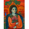 <p>Mulher, flores e pássaro - Santa - 70 x 50 - cid - 2003</p>