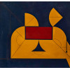 <p>Três amarelos e vermelho - Abelardo Zaluar - 50 x 50 - verso - 1976</p>