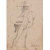 <p>Aldemir Martins - Cangaceiro - grafite sobre papel - 16 x 11,5 - cid - 1980</p>