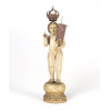 <p>Arte sacra, menino Jesus com resplendor executada em marfim de Goa - Sec XVIII - 24 cm alt.(Necessita Restauro).</p>