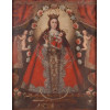 <p>Nossa Senhora - Belo exemplar da Escola Cusquenha -. Peru Sec XVIII - OST - 82 X 63 cm.</p>