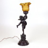 <p>Luminária em petit bronze, representando figura de querubim. 60 cm de alt.</p> <p>Luminária em petit bronze, representando figura de querubim. 60 cm de alt.</p>