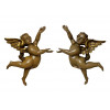 <p>Par de fragmentos em madeira patinada e dourada, representando querubins. 59 x 40 x 23 cm.</p> <p>Par de fragmentos em madeira patinada e dourada, representando querubins. 59 x 40 x 23 cm.</p>