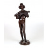 <p>Escultura decorativa em petit bronze, representando m&uacute;sico. 61 cm de alt. (No estado)</p>