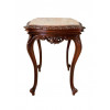 <p>Mesa auxiliar em madeira e tampo de m&aacute;rmore - 70 x 50 x 50 cm.</p>