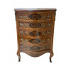 <p>Antiga cômoda em madeira marchetada, com aplicações em bronze. 102 cm de alt.; 85 x 43 cm. Europa, séc. XIX.</p> <p>Antiga cômoda em madeira marchetada, com aplicações em bronze. 102 cm de alt.; 85 x 43 cm. Europa, séc. XIX.</p>