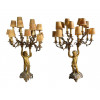<p>Importante par de grandes candelabros executados em fino bronze fundido e cinzelado trabalhados a Ormolu representando parte central por Putos - (Eletrificados postumamente) - França Sec. XIX - 90 cm alt. 70 x 30 cm.</p> <p>Importante par de grandes candelabros executados em fino bronze fundido e cinzelado trabalhados a Ormolu representando parte central por Putos - (Eletrificados postumamente) - França Sec. XIX - 90 cm alt. 70 x 30 cm.</p>