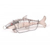 <p>Peixe articulado em metal espessurado a prata. Dimensões: 30 cm de comprimento.</p> <p>Peixe articulado em metal espessurado a prata. Dimensões: 30 cm de comprimento.</p>
