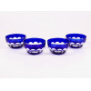 <p>Conjunto de 4 recipientes (lavandas) em cristal overlay nas tonalidades transparente e azul. Provavelmente da maison St. Louis. França, 1940. 7 cm alt, 12 cm diâm.</p> <p>Conjunto de 4 recipientes (lavandas) em cristal overlay nas tonalidades transparente e azul. Provavelmente da maison St. Louis. França, 1940. 7 cm alt, 12 cm diâm.</p>