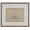 <p>Castagneto, Giovanni. Barco a Vela. Aguada e nanquim, 17 cm x 22,5 cm. Assinado e datado embaixo à direita: Castagneto/ 900. Origem: espólio de Cárbia Sabatel Bourroul e José Celestino Monteiro de Barros Bourroul.</p>