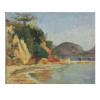 <p>Gerson de Azeredo Coutinho. Praia Vermelha - Niteroi, RJ. Óleo sobre madeira, 33 cm x 41 cm. Assinado e datado embaixo à esquerda: G Azeredo Coutinho / 1940. No reverso: Praia Vermelha / Niteroi / Estº do Rio / 1940.</p>