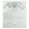<p>Diploma-comunicado a todos os maçons regulares da categoria de cavaleiro Kadosch do tabeliao Antonio Bernardino Velozo, datado de 31 de maio de 1898; 42,5 x 37 cm. Brasil, séc. XIX.</p>