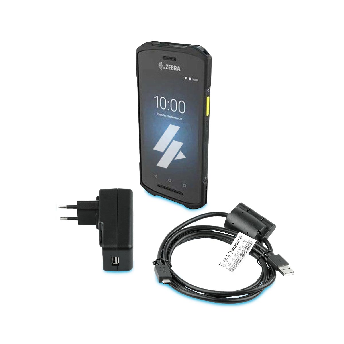 Kit Coletor de Dados Zebra TC21 com Cabo USB e Fonte Alimentação