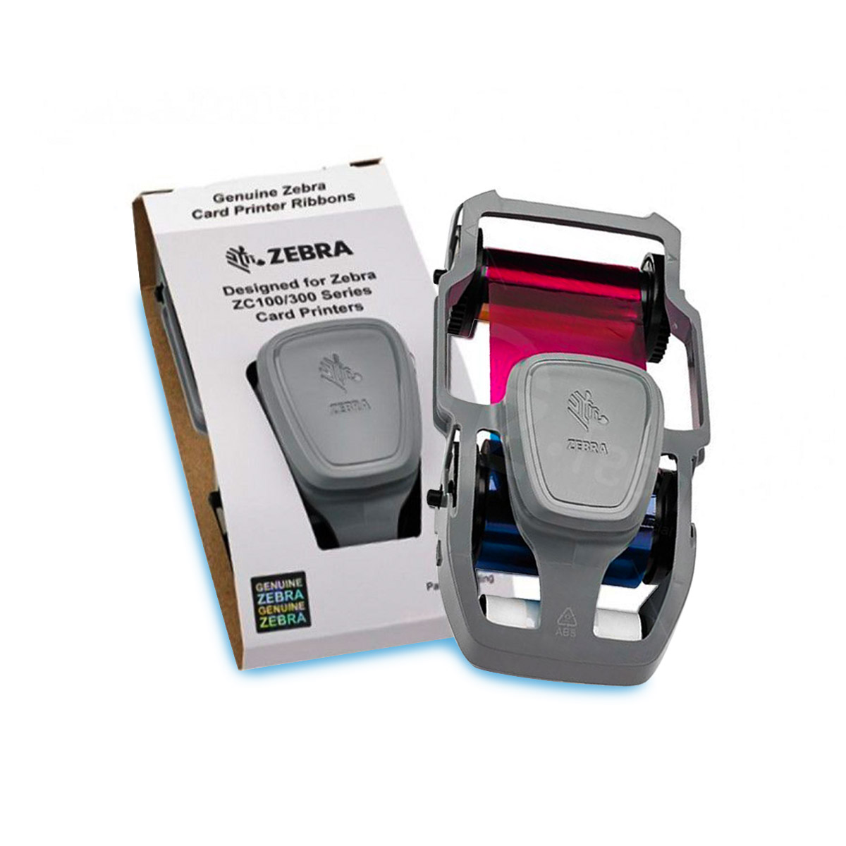 Kit Zebra Ribbon Color 58x99 + Impressora ZC300 USB Ethernet